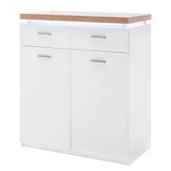 Loftscape Meuble à chaussures Mundai II - Avec éclairage  - Blanc / Imitation chêne de Wotan