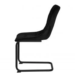 Loftscape Chaise cantilever Seline - Microfibre/ Acier - Noir - Noir - Lot de 2 -ÉcoMaison Soldes 1000184863 190826 17314500042 DETAILS P000000001000184863