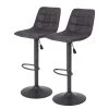 Loftscape Chaises de bar Sevid (lot de 2) - Microfibre / Acier - Anthracite - Noir vintage