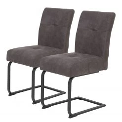 Loftscape Chaises cantilever Onlay (lot de 2) - Microfibre/ Acier - Noir