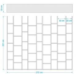 Loftscape Bibliothèque Emporior II - Blanc brillant - Largeur : 272 cm -ÉcoMaison Soldes 1000187616 190910 14595000004 SKETCH DETAILS P000000001000187616 sketch