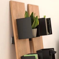 GWINNER Étagère Style II - Placage en bois véritable / Métal - Chêne / Anthracite -ÉcoMaison Soldes 1000188717 190926 06083600007 MOOD DETAILS P000000001000188717 mood