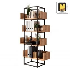 GWINNER Étagère Style I - Placage en bois véritable / Métal - Chêne / Anthracite -ÉcoMaison Soldes 1000188718 191119 12335400005 ICON DETAILS P000000001000188718 icon seal