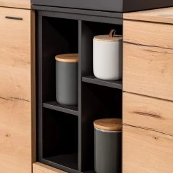 GWINNER Buffet haut Style - Placage en bois véritable / Métal - Chêne / Anthracite 16 GWINNER Buffet haut Style - Placage en bois véritable / Métal - Chêne / Anthracite -ÉcoMaison Soldes 1000188719 190926 06084300020 DETAILS P000000001000188719