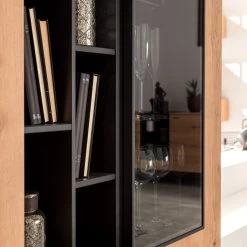 GWINNER Buffet haut Style - Placage en bois véritable / Métal - Chêne / Anthracite 17 GWINNER Buffet haut Style - Placage en bois véritable / Métal - Chêne / Anthracite -ÉcoMaison Soldes 1000188719 190926 06084400021 DETAILS P000000001000188719