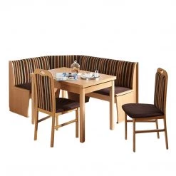 Schösswender Salle à manger Hamburg II (4 éléments) - Tissu / Partiellement en hêtre massif - Rayé marron / Hêtre -ÉcoMaison Soldes 1000191471 210707 11052800005 DETAILS P000000001000191471