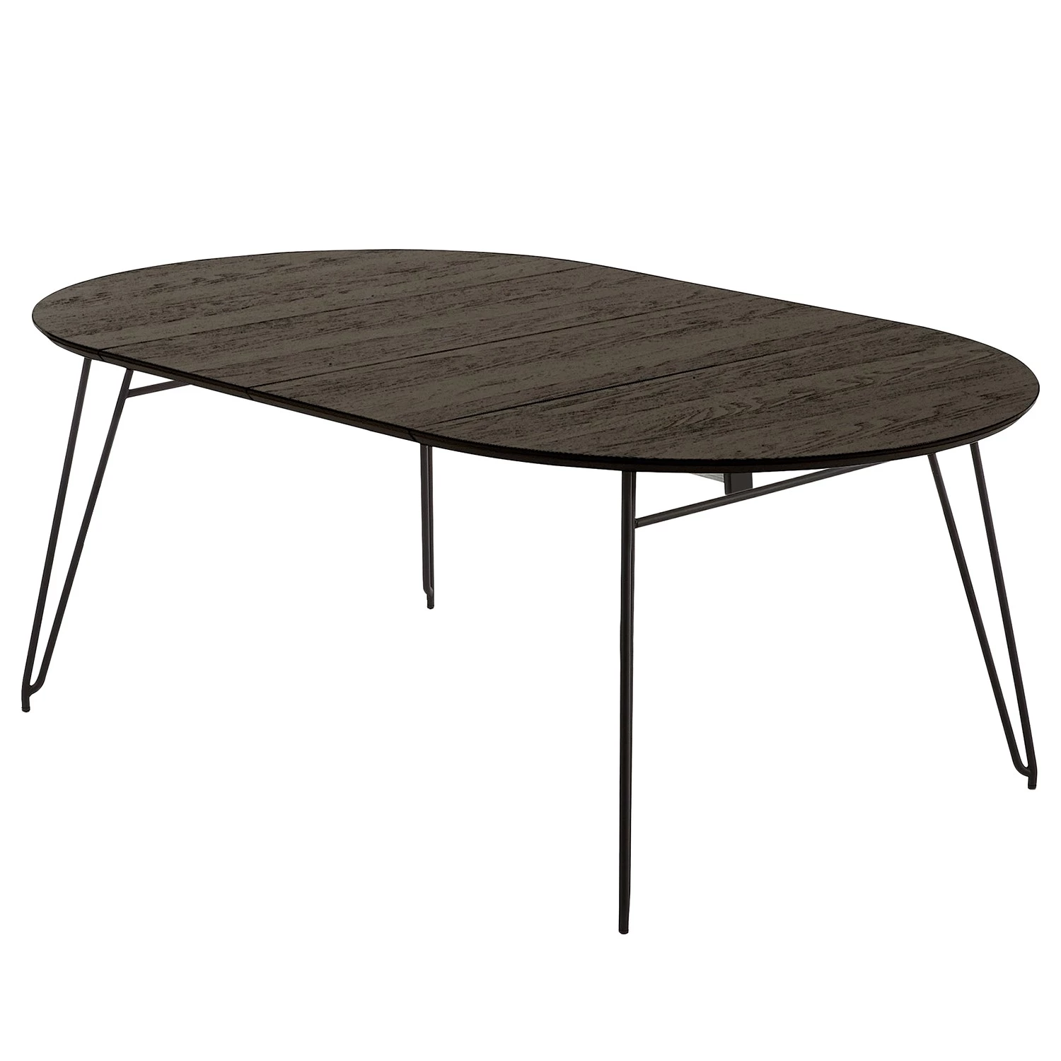 Norrwood Table Mison I - (extensible) - frêne massif / Acier - Noir / Frêne noir 2 Norrwood Table Mison I - (extensible) - frêne massif / Acier - Noir / Frêne noir – Image 2