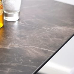 Fredriks Table haute Zilker II - Verre sécurité / Acier inoxydable - Acier inoxydable - Mocca -ÉcoMaison Soldes 1000201152 200206 07424700068 DETAILS P000000001000201152