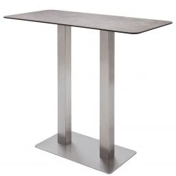 Fredriks Table haute Zilker III - Verre sécurité / Acier inoxydable - Acier inoxydable - Mocca