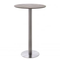 Fredriks Table haute Zilker I - Verre sécurité / Acier inoxydable - Acier inoxydable - Mocca