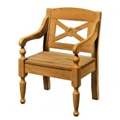 Maison Belfort Chaise à accoudoirs Villefort - Pin massif - Epicéa lessivé
