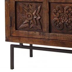 Wolf-Möbel Buffet Carving - Acacia massif / Métal - Acacia / Noir -ÉcoMaison Soldes 1000202474 201008 14583000007 DETAILS P000000001000202474