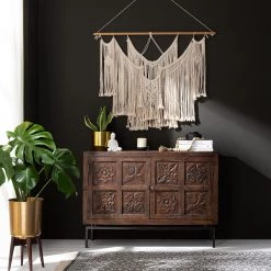 Wolf-Möbel Buffet Carving - Acacia massif / Métal - Acacia / Noir -ÉcoMaison Soldes 1000202474 210127 06215300025 MOOD DETAILS P000000001000202474 mood