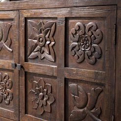 Wolf-Möbel Buffet Carving - Acacia massif / Métal - Acacia / Noir -ÉcoMaison Soldes 1000202474 210127 06220400030 DETAILS P000000001000202474