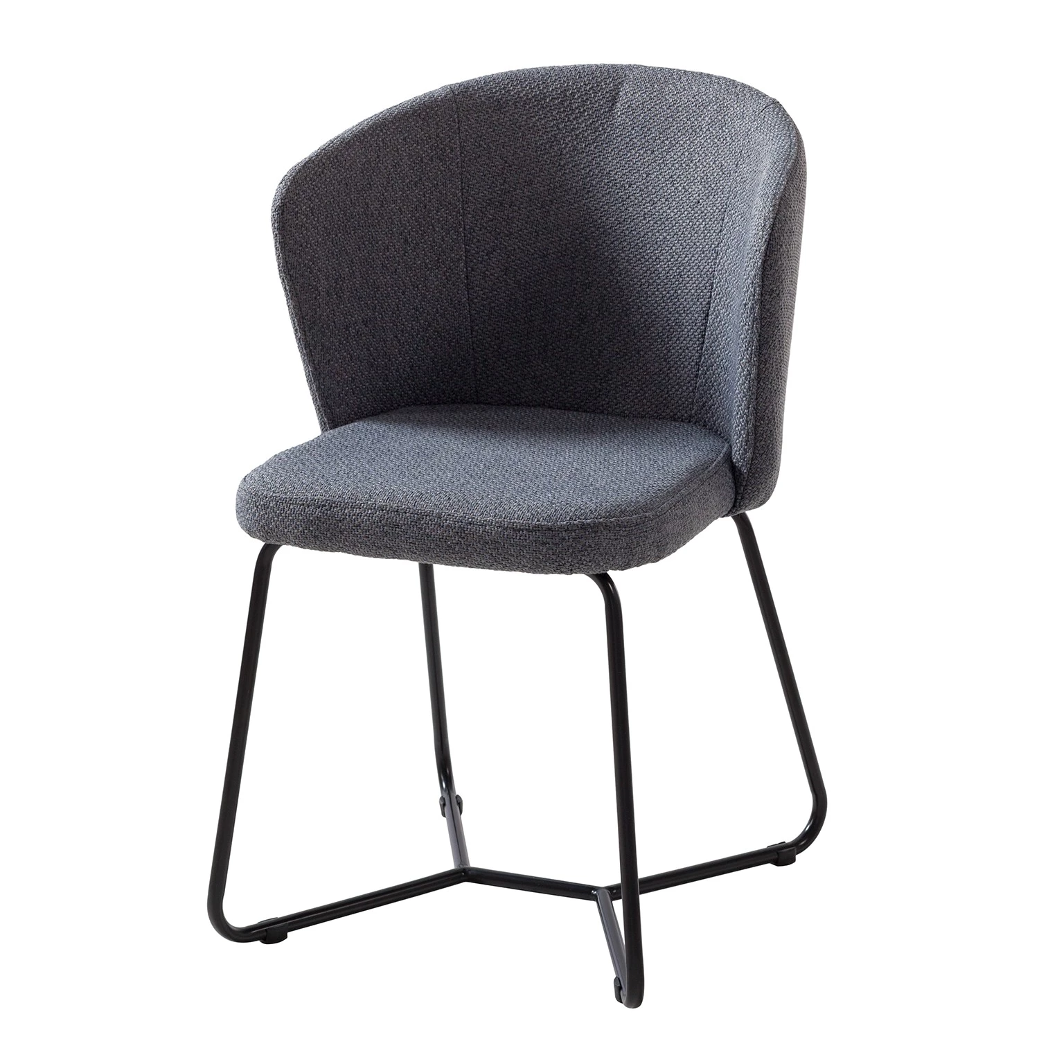 Mørteens Chaises à accoudoirs Tulia - Tissu / Acier - Gris foncé / Noir 1 Mørteens Chaises à accoudoirs Tulia - Tissu / Acier - Gris foncé / Noir