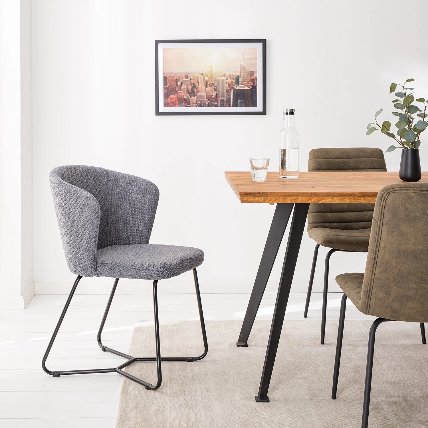 Mørteens Chaises à accoudoirs Tulia - Tissu / Acier - Gris foncé / Noir 2 Mørteens Chaises à accoudoirs Tulia - Tissu / Acier - Gris foncé / Noir – Image 2