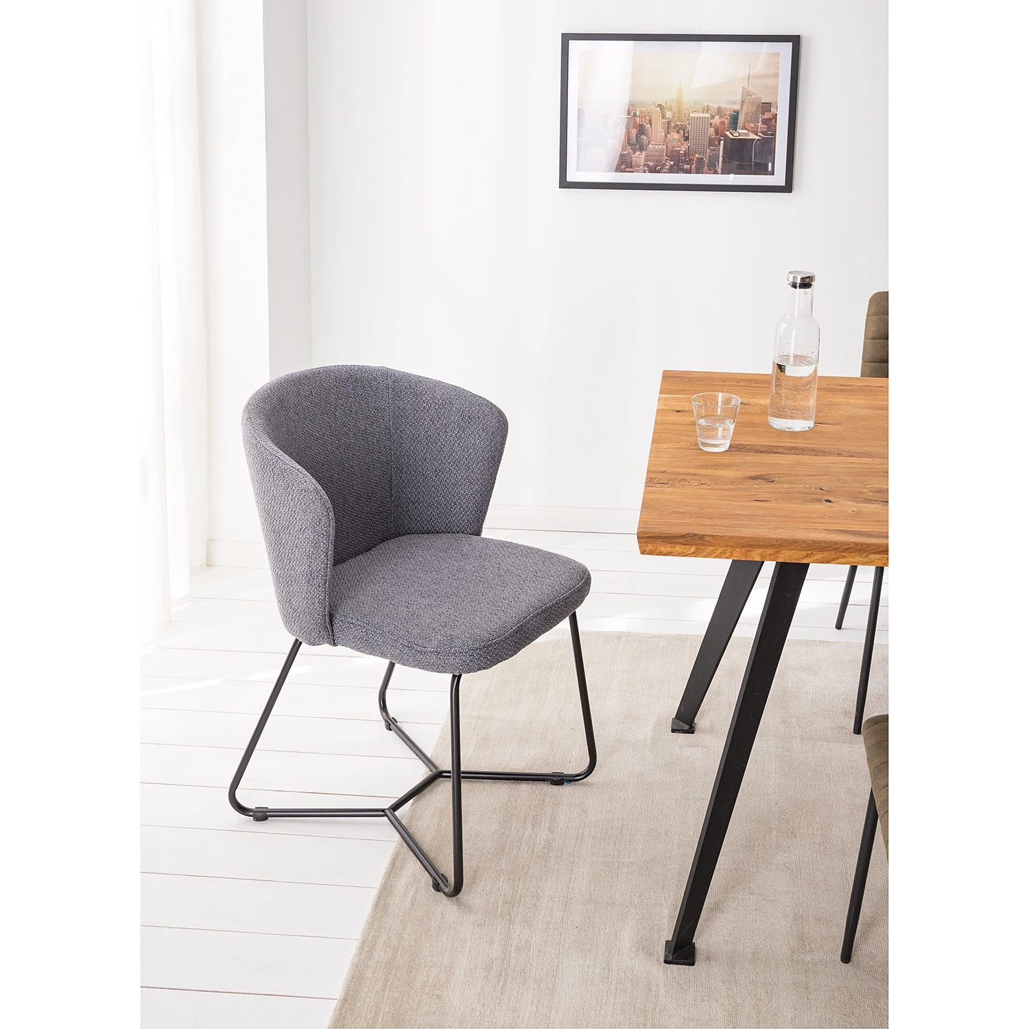 Mørteens Chaises à accoudoirs Tulia - Tissu / Acier - Gris foncé / Noir 13 Mørteens Chaises à accoudoirs Tulia - Tissu / Acier - Gris foncé / Noir – Image 13