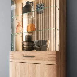 Loftscape Vitrine Salvo I - Partiellement en chêne massif - Planches de chêne Bianco / Gris -ÉcoMaison Soldes 1000207372 200317 14303500201 DETAILS P000000001000207372