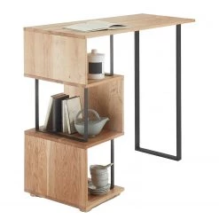 Ars manufacti Table haute Folsom - Chêne massif / Métal - Chêne / Noir mat