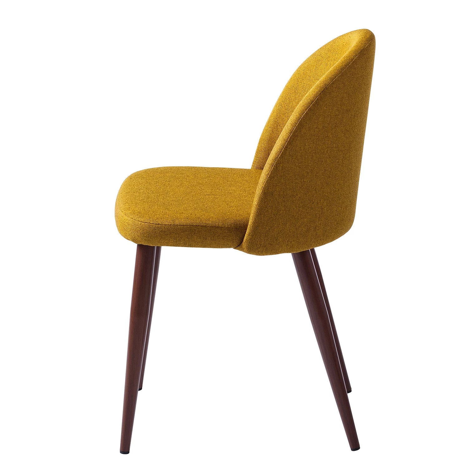 Mørteens Chaises capitonnées Jacklin III (2 él.) - Tissu / Métal - Imitation noyer - Jaune moutarde 5 Mørteens Chaises capitonnées Jacklin III (2 él.) - Tissu / Métal - Imitation noyer - Jaune moutarde – Image 5