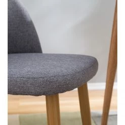 Mørteens Chaises capitonnées Jacklin II (2 él.) - Tissu / Métal - Imitation chêne - Gris clair -ÉcoMaison Soldes 1000208746 210106 06513300003 DETAILS P000000001000208746