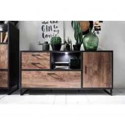 Red Living Buffet Hixson - Imitation chêne de tonneau / Noir -ÉcoMaison Soldes 1000209055 200402 14345000052 MOOD DETAILS P000000001000209055 mood