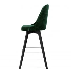 Tenzo Chaises de bar Lux I (lot de 2) - Velours / Chêne massif - Tissu Vika : Vert forêt - Noir -ÉcoMaison Soldes 1000209094 200327 14020000135 DETAILS P000000001000209094