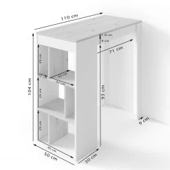 Loftscape Table haute Drake - Imitation chêne Artisan -ÉcoMaison Soldes 1000209258 200331 06325400069 SKETCH DETAILS P000000001000209258 sketch