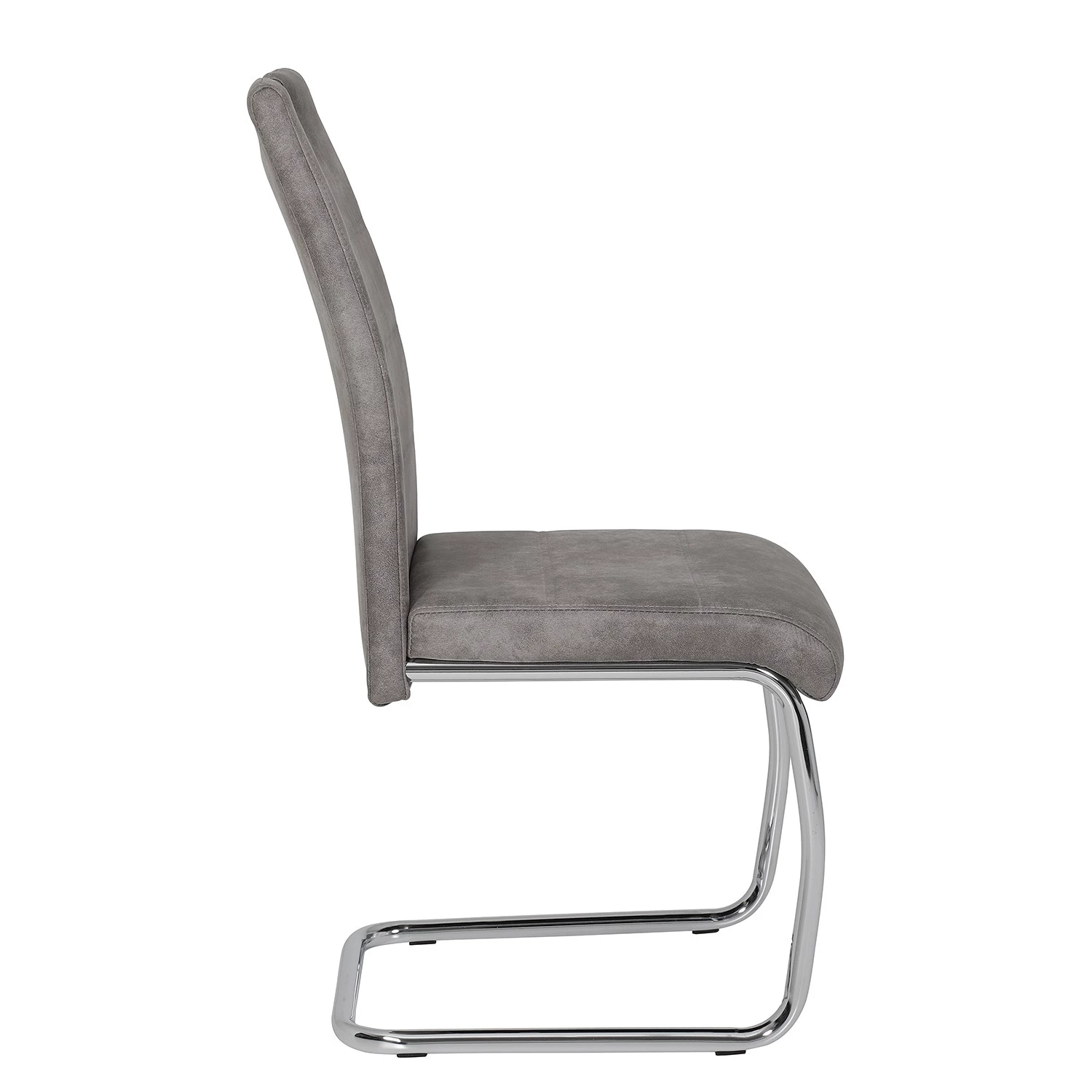 Loftscape Chaise cantilever La Paz II - Microfibre / Métal - Chrome - Gris vintage - Lot de 2 3 Loftscape Chaise cantilever La Paz II - Microfibre / Métal - Chrome - Gris vintage - Lot de 2 – Image 3