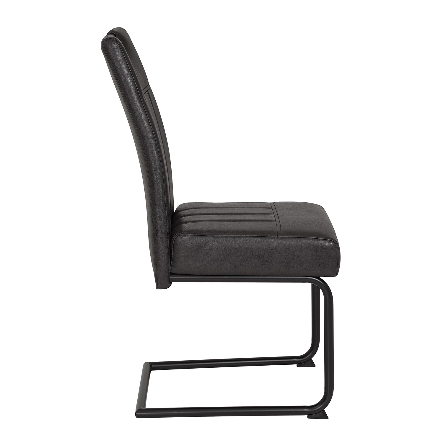 Loftscape Chaises cantilever Bovina (lot de 2) - Microfibre / Métal - Noir - Noir vintage 3 Loftscape Chaises cantilever Bovina (lot de 2) - Microfibre / Métal - Noir - Noir vintage – Image 3