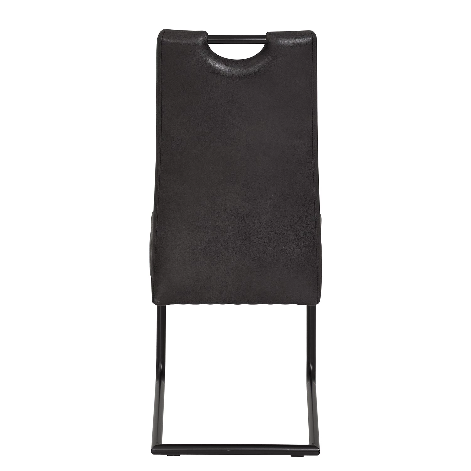 Loftscape Chaises cantilever Bovina (lot de 2) - Microfibre / Métal - Noir - Noir vintage 5 Loftscape Chaises cantilever Bovina (lot de 2) - Microfibre / Métal - Noir - Noir vintage – Image 5