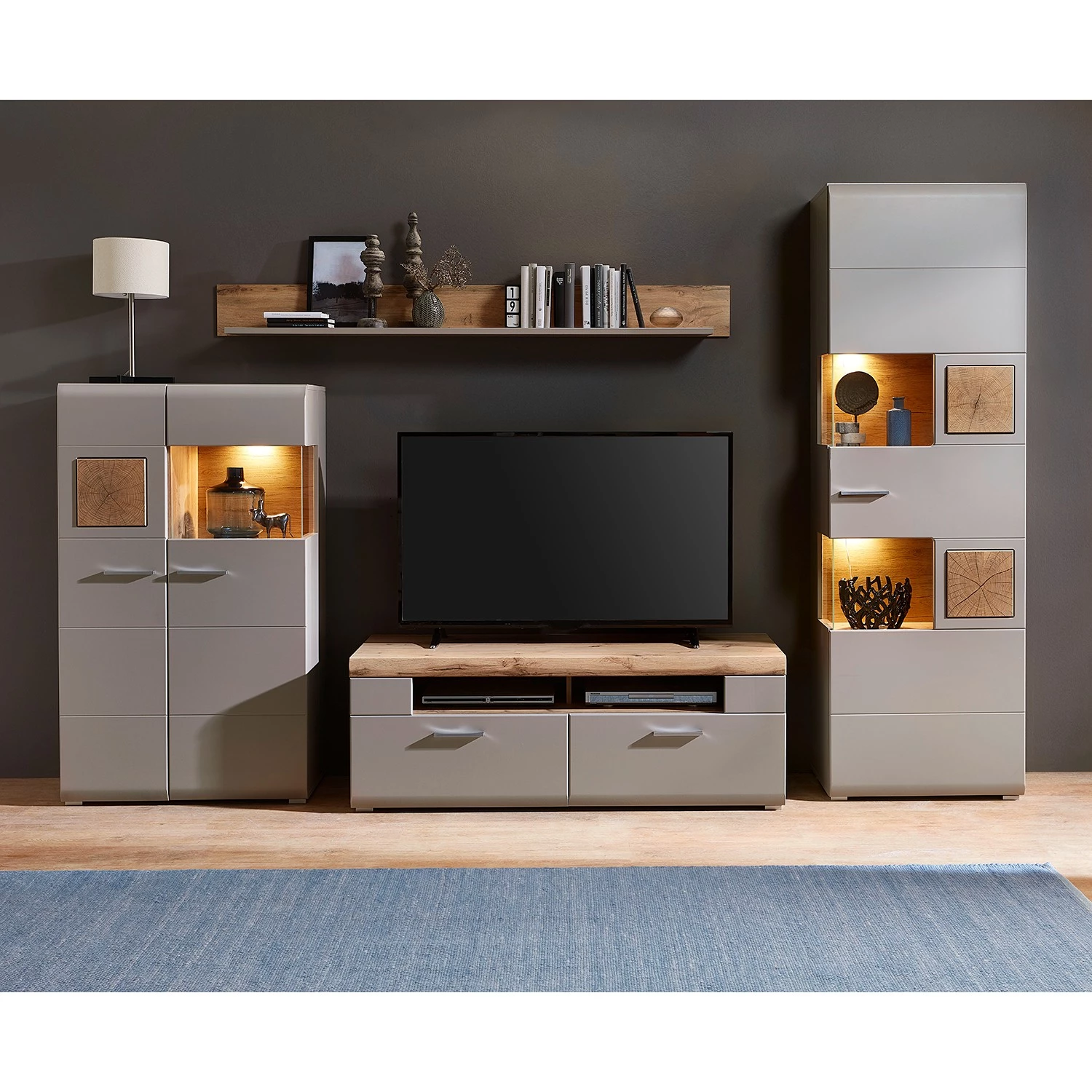 Loftscape Buffet haut Aulby - Avec éclairage - Taupe 3 Loftscape Buffet haut Aulby - Avec éclairage - Taupe – Image 3