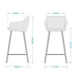 Jack & Alice Chaise de Bar Beebe - Vert foncé 25 Jack & Alice Chaise de Bar Beebe - Vert foncé -ÉcoMaison Soldes 1000210862 200814 11090400010 SKETCH DETAILS P000000001000210862 sketch