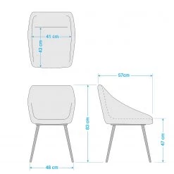 Jack & Alice Chaises capitonnées Beebe (lot de 2) - Vert foncé -ÉcoMaison Soldes 1000210866 200814 11092700051 SKETCH DETAILS P000000001000210866 sketch