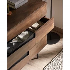 Red Living Commode Kluuvi I - Placage en bois véritable - Noyer / Noir -ÉcoMaison Soldes 1000210871 200824 12200100008 DETAILS P000000001000210871