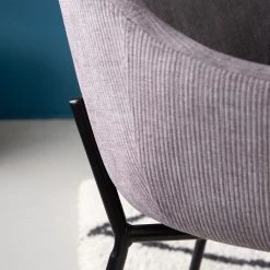 Jack & Alice Chaise capitonnée Richville - Velours côtelé / Fer - Gris / Noir -ÉcoMaison Soldes 1000210877 201126 13152000010 DETAILS P000000001000210877