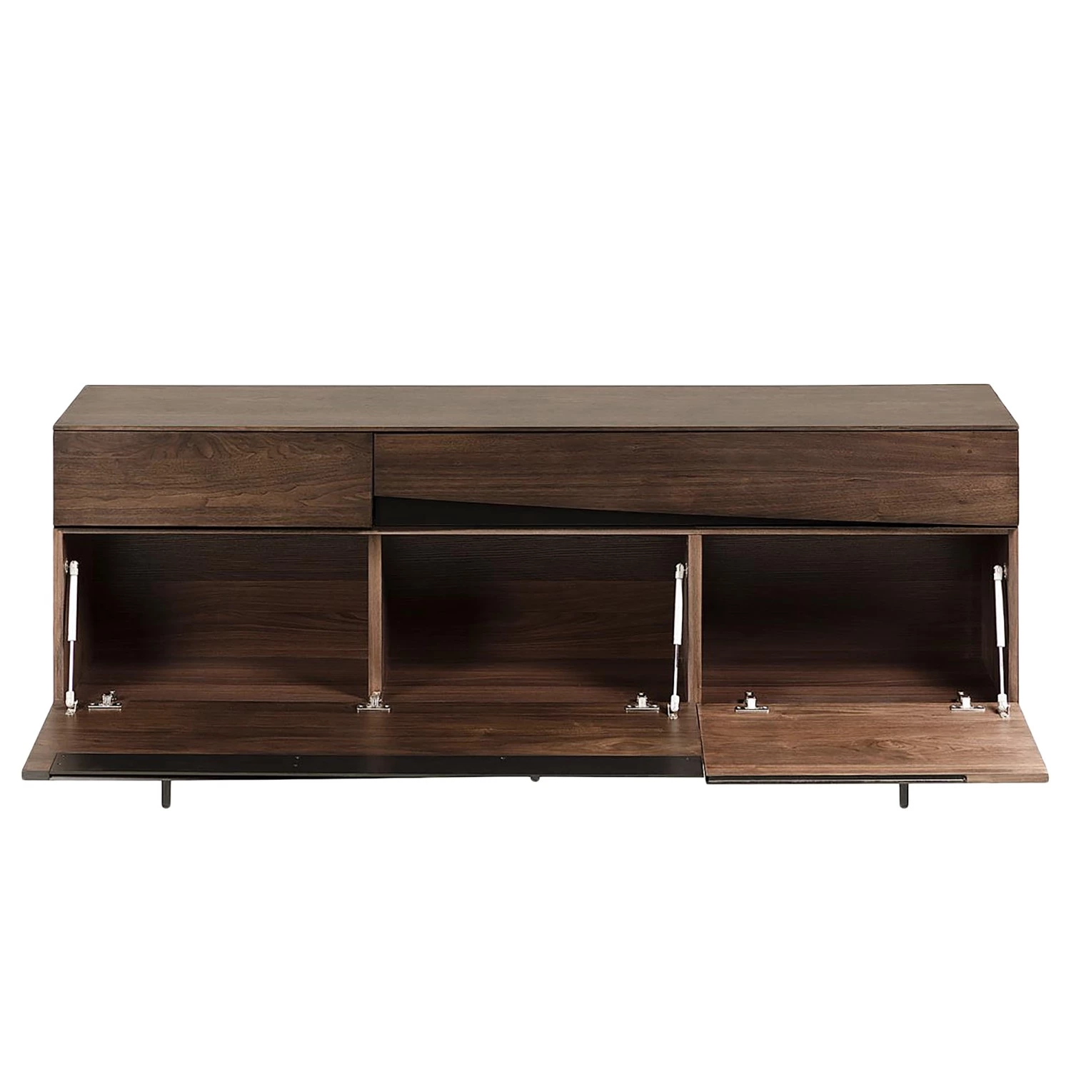 Red Living Buffet Kuuvi - Placage en bois véritable - Noyer / Noir 6 Red Living Buffet Kuuvi - Placage en bois véritable - Noyer / Noir – Image 6