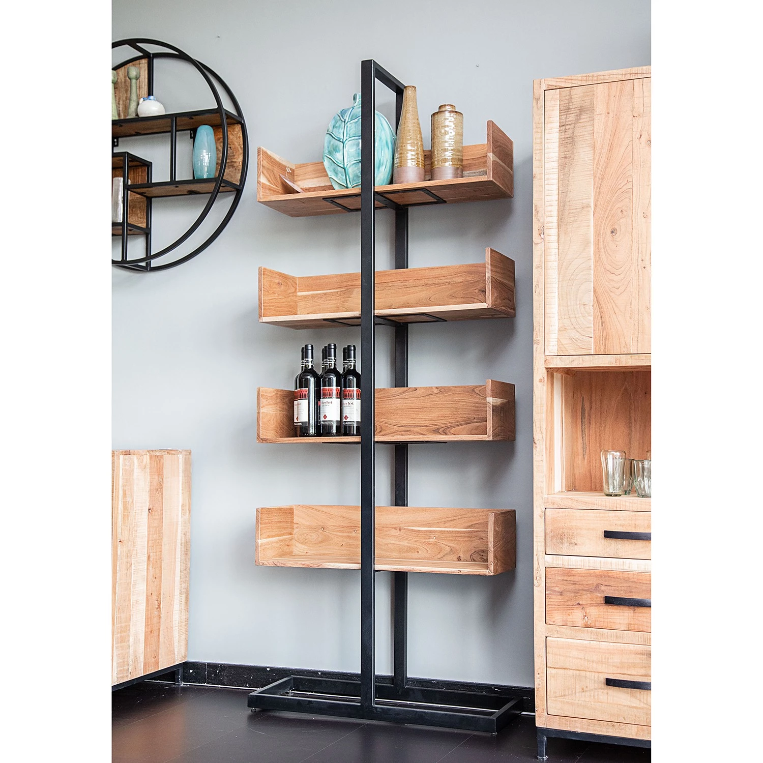 Red Living Étagère Toome II - Acacia massif / Métal - Acacia / Noir 3 Red Living Étagère Toome II - Acacia massif / Métal - Acacia / Noir – Image 3