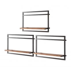 Ars manufacti Étagères murales Manchester VI (7 élém.) - Acacia massif / Métal - Acacia / Anthracite -ÉcoMaison Soldes 1000213212 200527 13213800050 DETAILS P000000001000213212