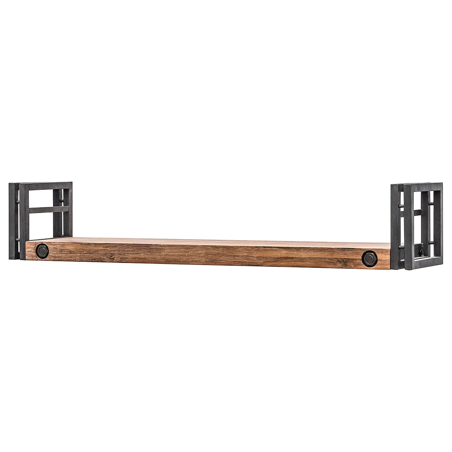 Ars manufacti Tablettes murales Manchester (lot de 2) - Acacia massif / Métal - Acacia / Anthracite - Largeur : 110 cm 4 Ars manufacti Tablettes murales Manchester (lot de 2) - Acacia massif / Métal - Acacia / Anthracite - Largeur : 110 cm – Image 4