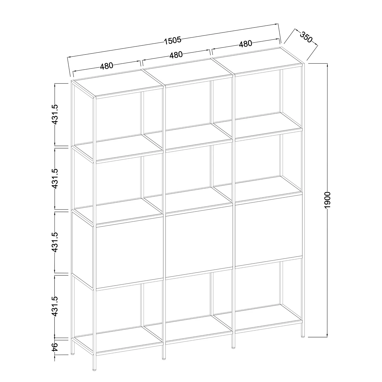 Fredriks Étagère Meon III - Chêne gris - Largeur : 150 cm 16 Fredriks Étagère Meon III - Chêne gris - Largeur : 150 cm – Image 16