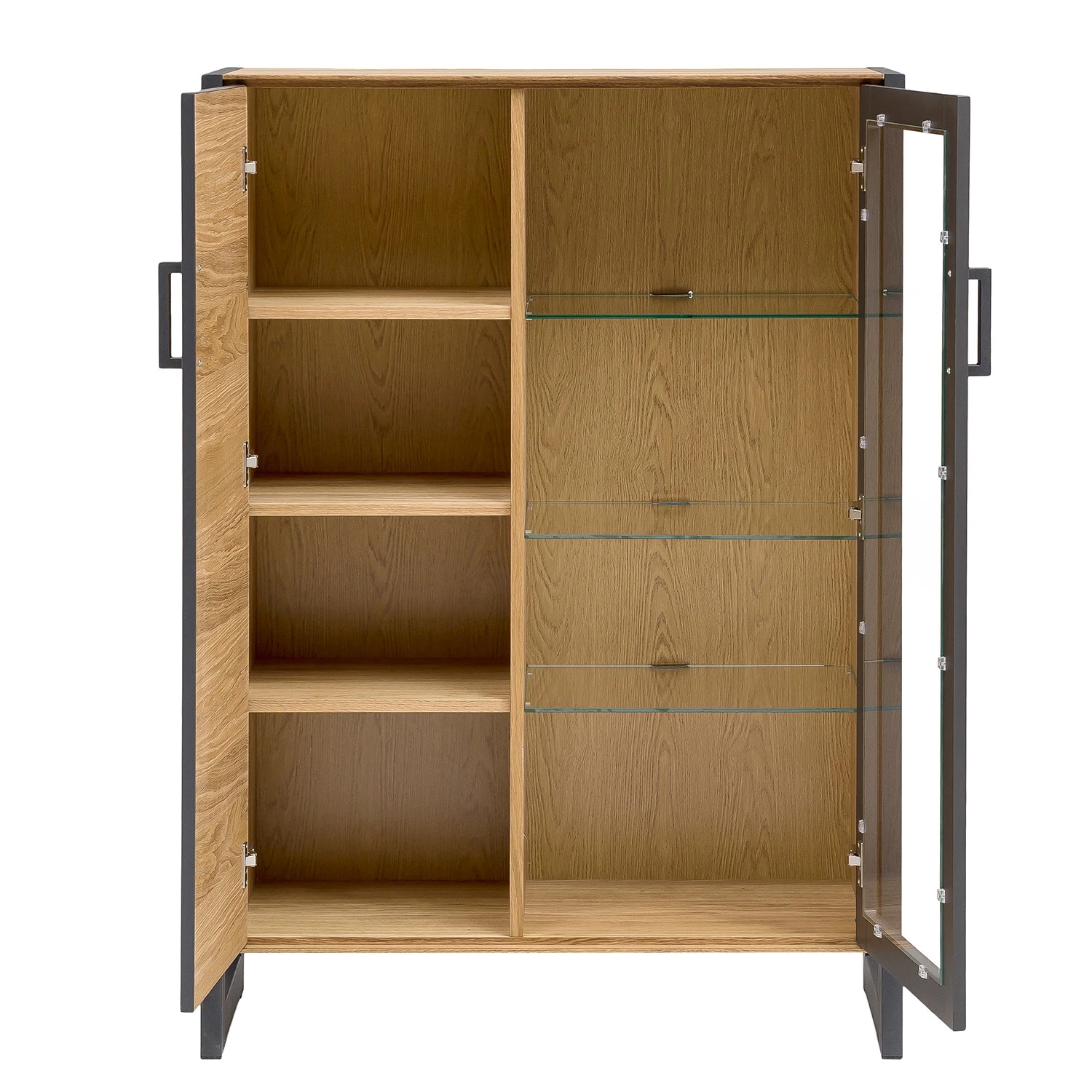 Naturoo Buffet haut Ironwood III - Placage en bois véritable / Métal - Chêne vieilli / Gris 2 Naturoo Buffet haut Ironwood III - Placage en bois véritable / Métal - Chêne vieilli / Gris – Image 2