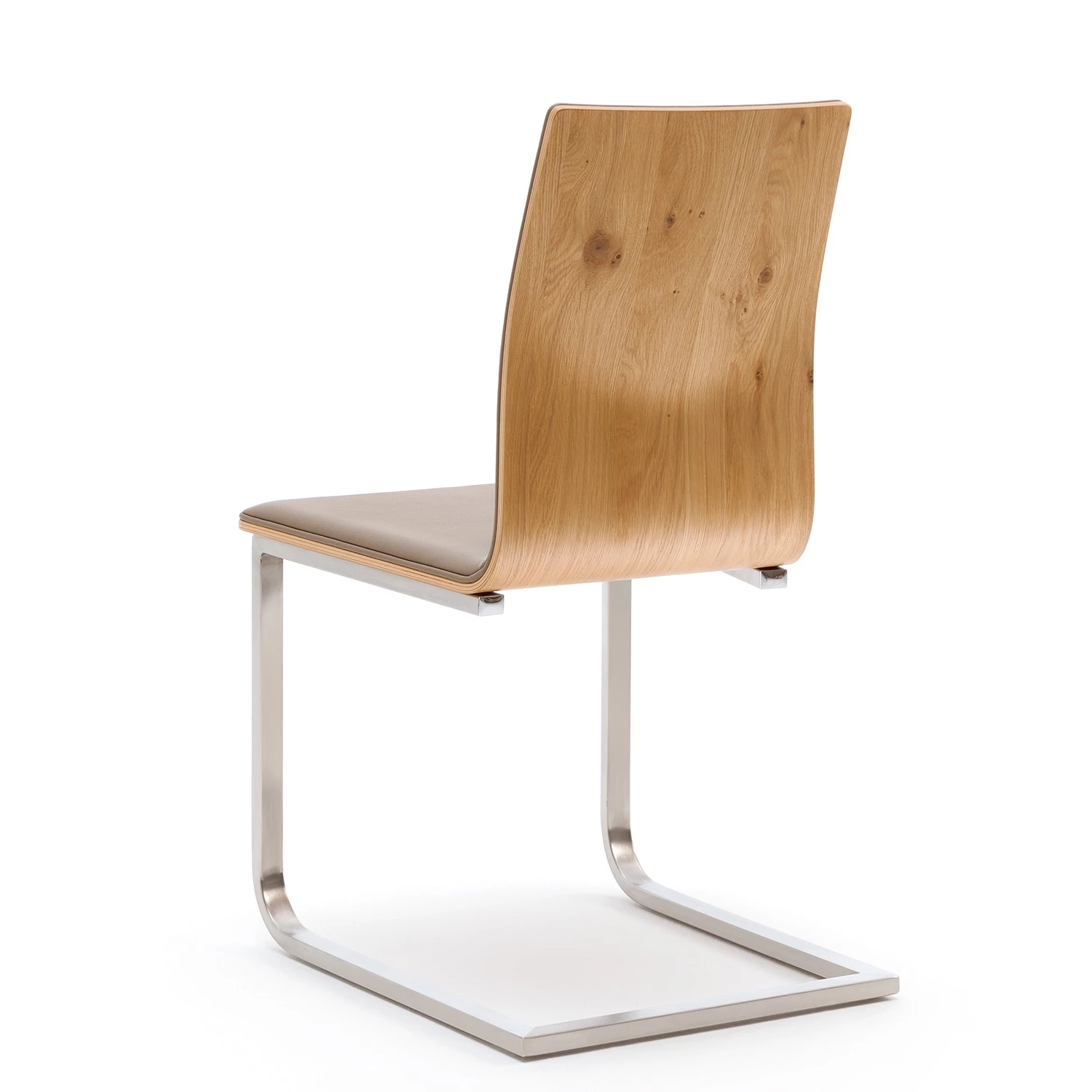 GWINNER Chaise cantilever Lena I - Cuir Toledo : Mocca - Chêne 2 GWINNER Chaise cantilever Lena I - Cuir Toledo : Mocca - Chêne – Image 2