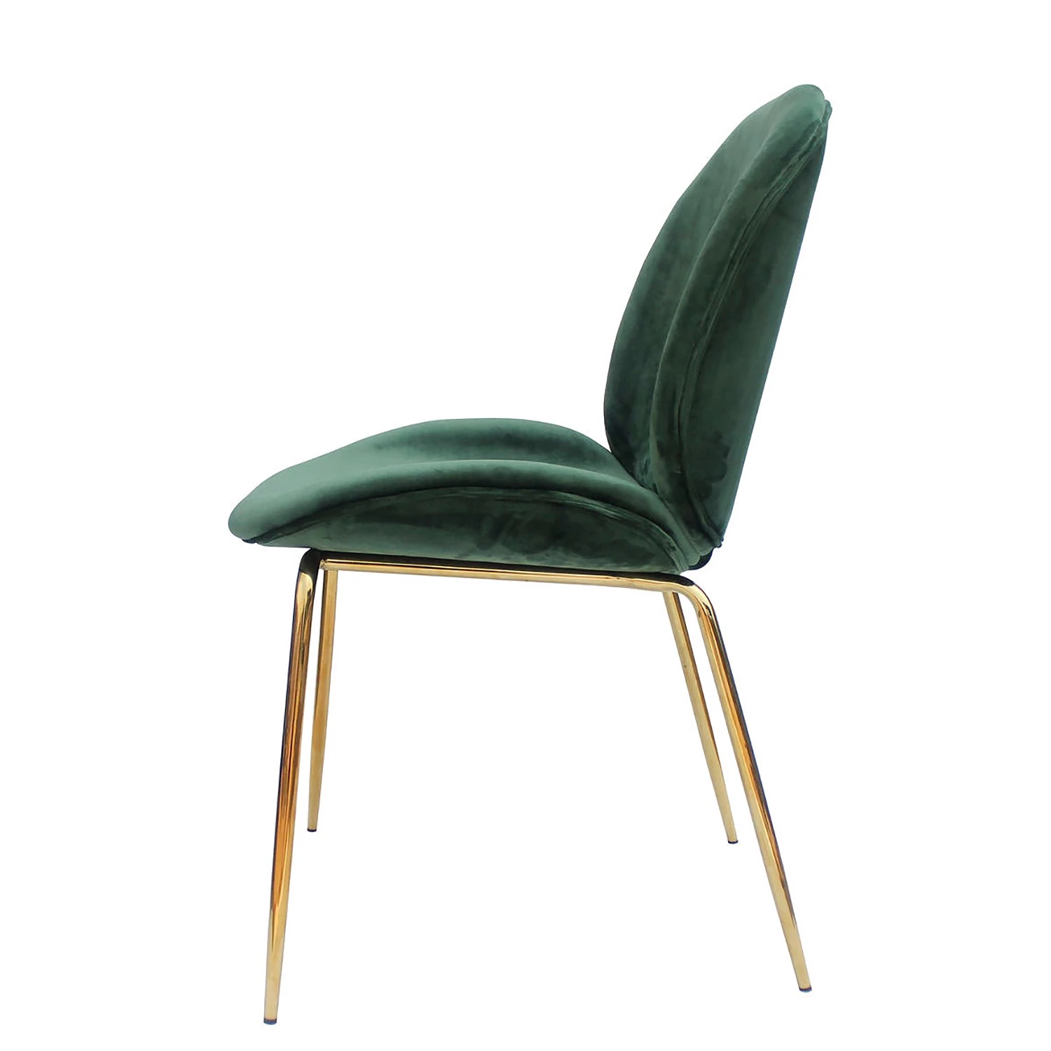 Kayoom Chaises capitonnées Charlize (lot de 2) - Velours / Métal - Laiton - Vert 4 Kayoom Chaises capitonnées Charlize (lot de 2) - Velours / Métal - Laiton - Vert – Image 4