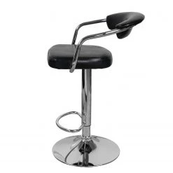 Kayoom Chaises de bar Midnight I (lot de 2) - Imitation cuir / Métal - Chrome - Noir -ÉcoMaison Soldes 1000214196 200529 06043100140 DETAILS P000000001000214196