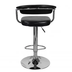 Kayoom Chaises de bar Midnight I (lot de 2) - Imitation cuir / Métal - Chrome - Noir -ÉcoMaison Soldes 1000214196 200529 06043100141 DETAILS P000000001000214196