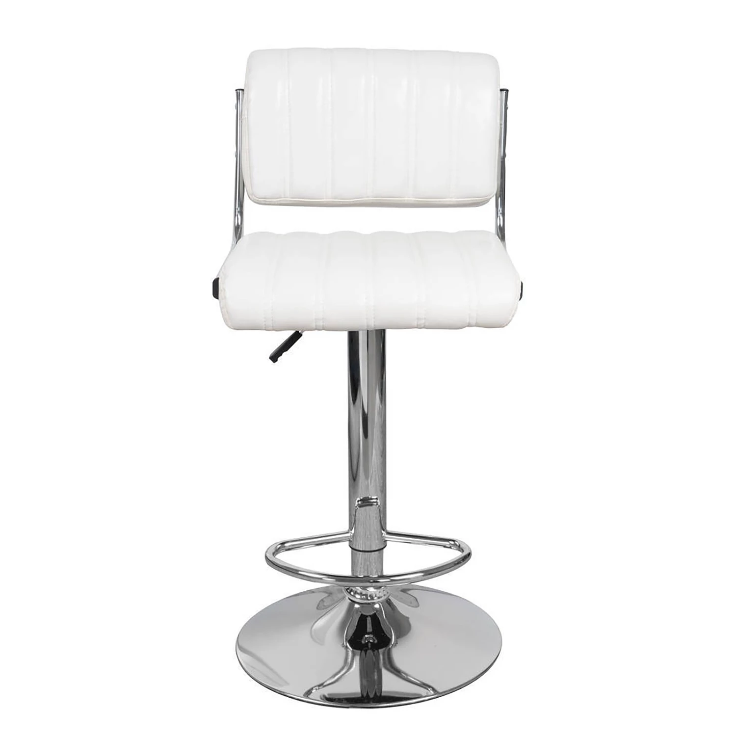 Kayoom Chaises de bar Midnight II (lot de 2) - Imitation cuir / Métal - Chrome - Blanc 3 Kayoom Chaises de bar Midnight II (lot de 2) - Imitation cuir / Métal - Chrome - Blanc – Image 3