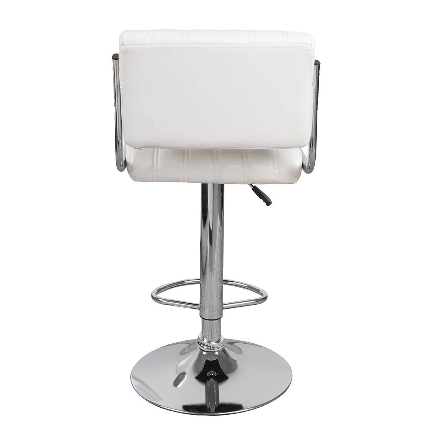 Kayoom Chaises de bar Midnight II (lot de 2) - Imitation cuir / Métal - Chrome - Blanc 5 Kayoom Chaises de bar Midnight II (lot de 2) - Imitation cuir / Métal - Chrome - Blanc – Image 5