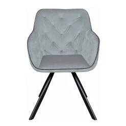 Kayoom Chaise à accoudoirs Eann - Velours / Fer - Noir - Gris -ÉcoMaison Soldes 1000214206 200529 06053800228 DETAILS P000000001000214206