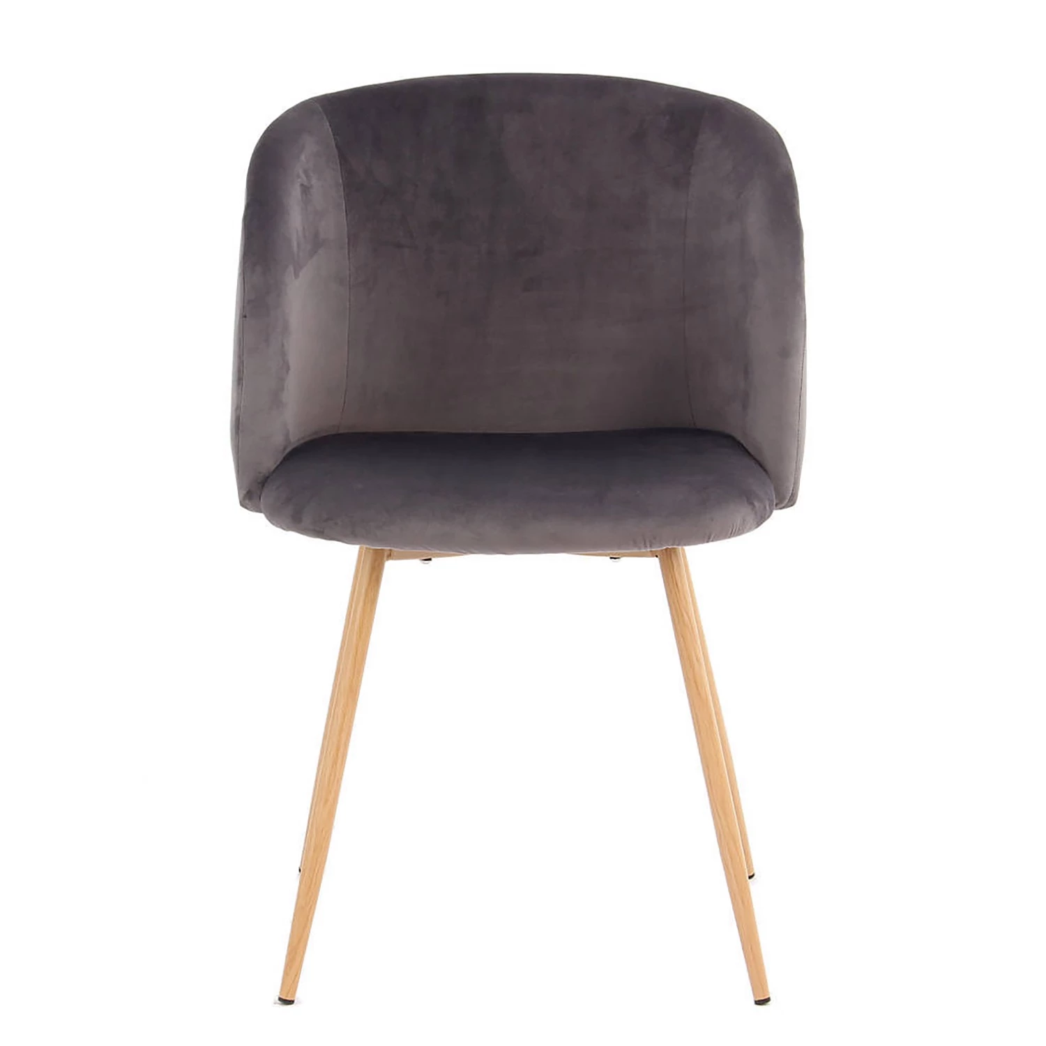 Kayoom Chaises capitonnées Celina (lot de 2) - Velours / Métal - Imitation hêtre - Gris 3 Kayoom Chaises capitonnées Celina (lot de 2) - Velours / Métal - Imitation hêtre - Gris – Image 3